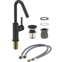 Tvättställsblandare i matt finish med tillbehör