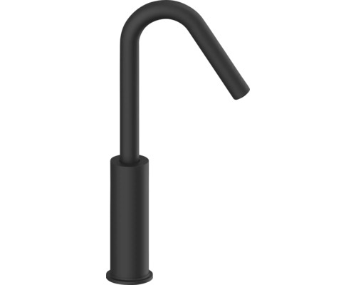 Svart vattenkran med böjd pip