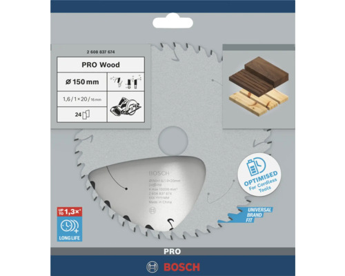 Bosch Pro träsågklinga med en diameter på 150 millimeter
