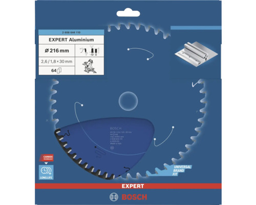 Bosch Expert Aluminium sågklinga, diameter 216 mm