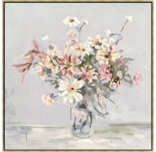 Målning med blommor i en vas