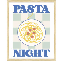 Inramad affisch med pastarätt och texten Pasta Night
