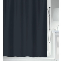 Mörkt duschdraperi i badrummet