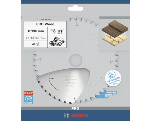 Bosch cirkelsågblad Pro Wood diameter 190 millimeter