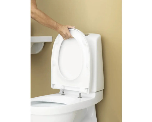 Person lyfter toalettlocket