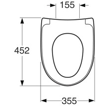 Teknisk ritning av en toalettstol med mått