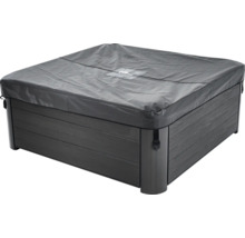 Jacuzzi täckt med grått skydd