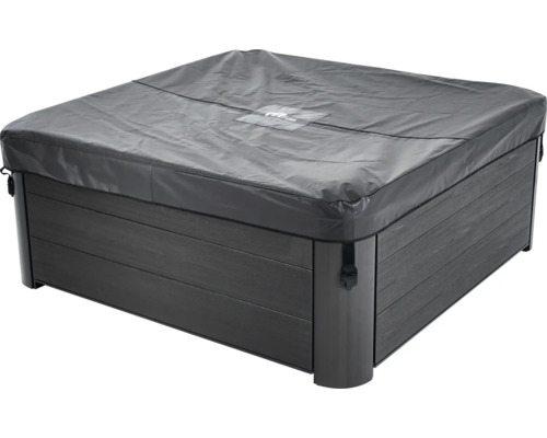 Jacuzzi täckt med grått skydd