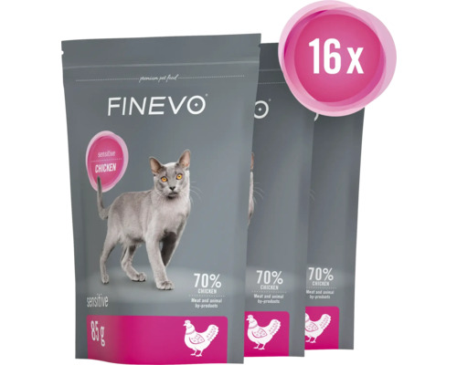 Finevo kattmat Sensitive Kyckling, 16-pack