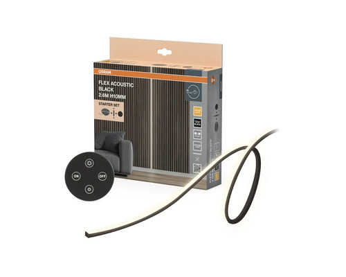 Osram Flex Acoustic Black ljuslist med förpackning och fjärrkontroll