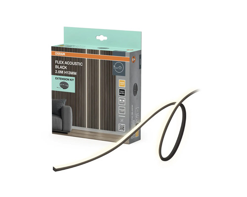 Osram Flex Acoustic Black ljuslist 2,6 meter med förlängningssats