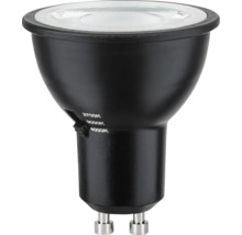Svart LED-lampa GU10 med strömbrytare för färgtemperaturer 2700 kelvin, 3000 kelvin och 4000 kelvin.