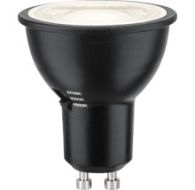 LED-lampa GU10 i svart med omkopplare för färgtemperatur 2700 Kelvin, 3000 Kelvin och 4000 Kelvin.