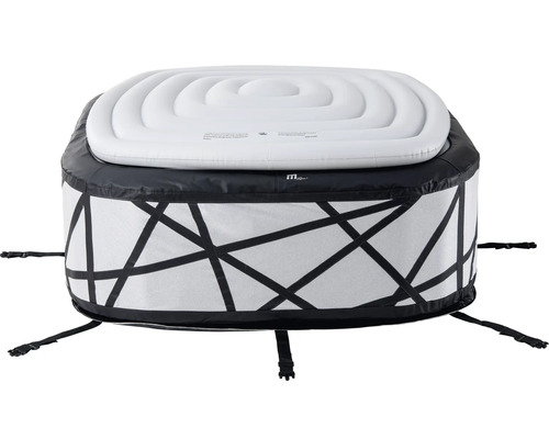 Uppblåsbar bubbelpool med lock för utomhusbruk