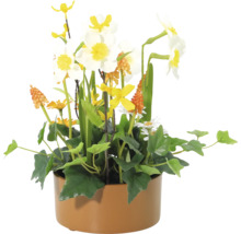 Dekorativa konstgjorda blommor i en kruka