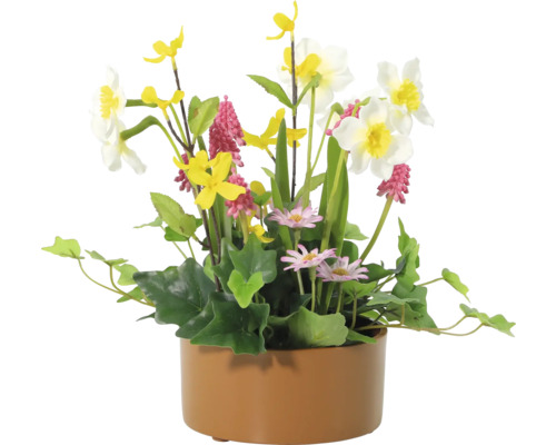 Dekorativa konstgjorda blommor i en kruka