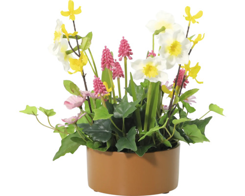 Arrangemang med konstgjorda blommor i kruka