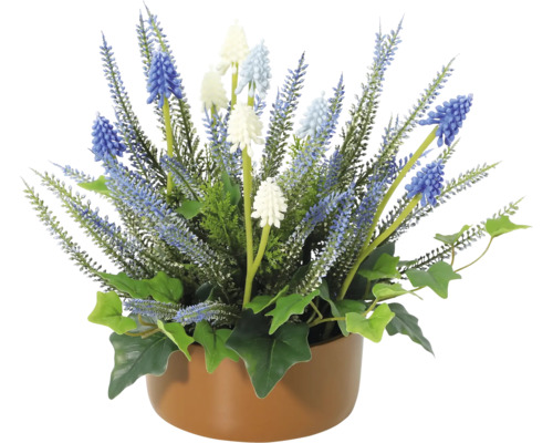 Konstgjord blomsterbukett i vas