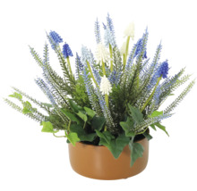 Dekorativa konstgjorda blommor i en kruka