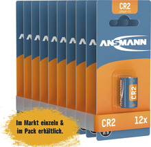 Tolvpack Ansmann CR2 litiumbatterier med 3 volt