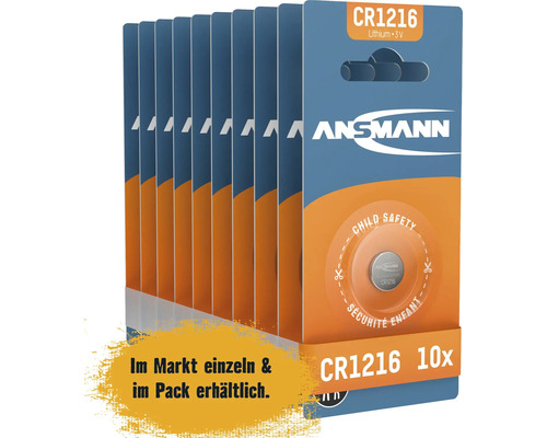 Ansmann CR1216 litiumbatteri, 3 volt, 10-pack