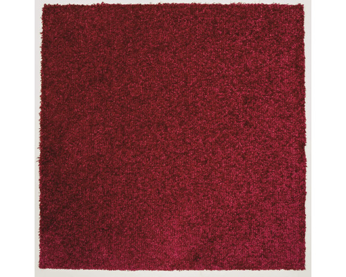 Detaljvy av en röd matta med öglad struktur