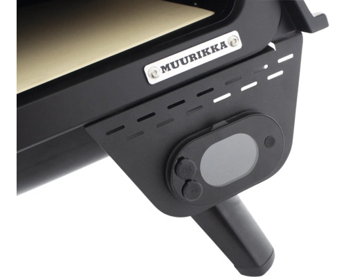 Detaljvy av en Muurikka pizzaugn med digital styrning