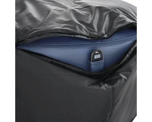 Svart madrassöverdrag med temperaturdisplay