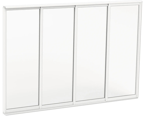 Fyrdelat skjutdörrssystem i vitt för garderober och rumsavdelare