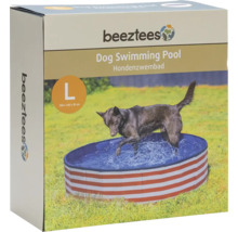Bezztees hundpoolförpackning med hund som hoppar i poolen