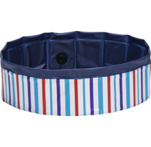 Husdjurspool med randigt mönster och dräneringsventil