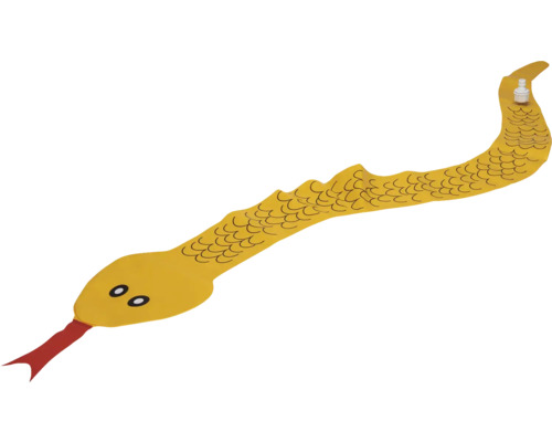 Gul dekorativ orm med LED-belysning och röd tunga
