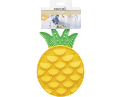 Uppvärmd hundmatskålmatta i ananasform för att sakta ner ätandet