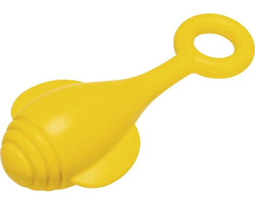 Gul barnskallra av plast med handtag