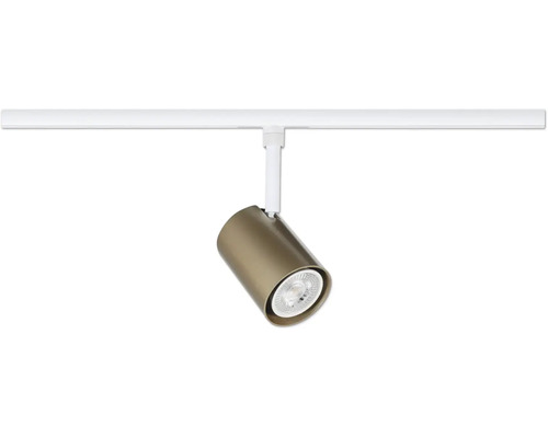 Cylindrisk skenspotlight med bronsfinish för belysningsskenor.