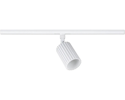 Vit spot för skensystem med räfflat hölje.