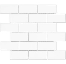 Rektangulära, vita mosaikplattor