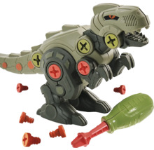 Dinosauriebyggsats med skruvmejsel och skruvar