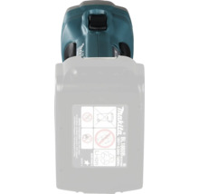 Makita litiumjonbatteri BL1860B på 18 Volt och 6,0 Amperetimmar monterat på ett verktyg med återvinningssymboler.