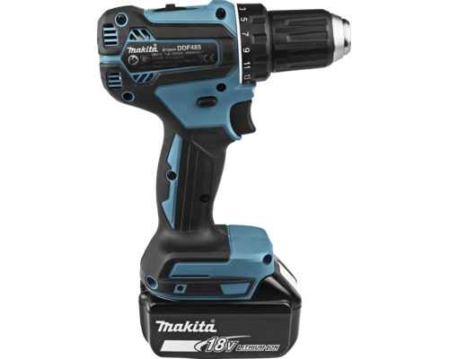 Makita sladdlös borrskruvdragare DDF485 18 Volt litiumjon med batteri och snabbchuck.