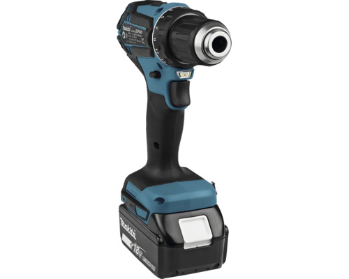 Makita borrskruvdragare DDF485 med 18 volt litiumjonbatteri, snabbchuck, LED arbetsbelysning och vridmomentinställning.