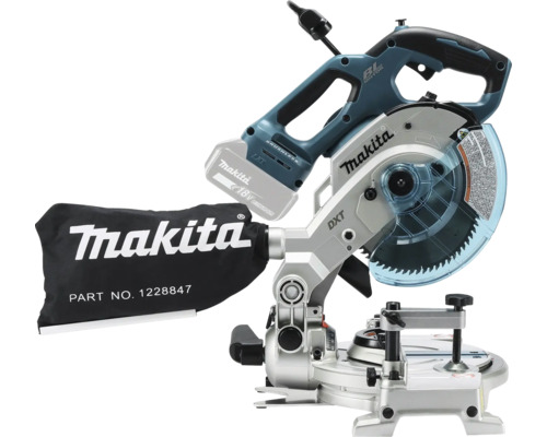 Makita batteridriven kap- och gersåg med borstlös motor, 18 Volt litiumjonbatteri, dammpåse och klingskydd.