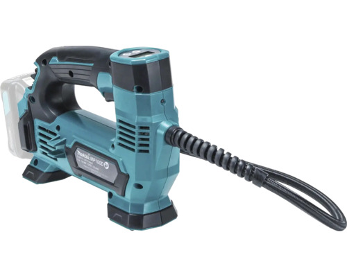 Batteridriven kompressor Makita MP100D med digital display och flexibel slang.