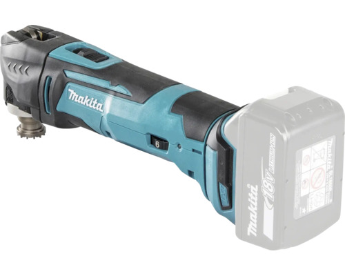 Batteridrivet multiverktyg från Makita med 18 volt litiumjonbatteri och reglage för hastighet.