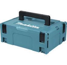 Makita MAKPAC systemväska i plast med svart bärhandtag och snäpplås.
