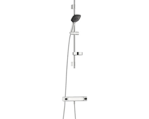Duschpaket FM MATTSSON Siljan krom blank 8283727 Duschsystem med termostat, duschstång och handdusch