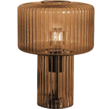 Dekorativ bordslampa av räfflat glas