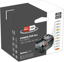 Power for All Alliance 18 volts litiumjonbatteri med 4,0 amperetimmar i förpackning