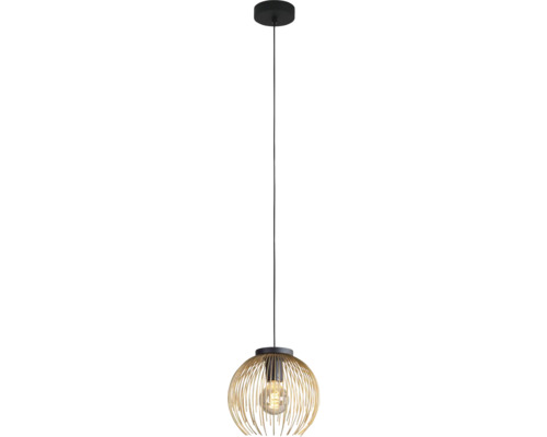 Pendellampa med lampskärm av metallribbor