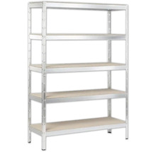 Metallhylla med fem hyllplan för förvaring